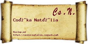 Csóka Natália névjegykártya